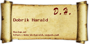 Dobrik Harald névjegykártya